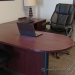 Mahogany L Suite Office Desk w/ Rounded Runoff